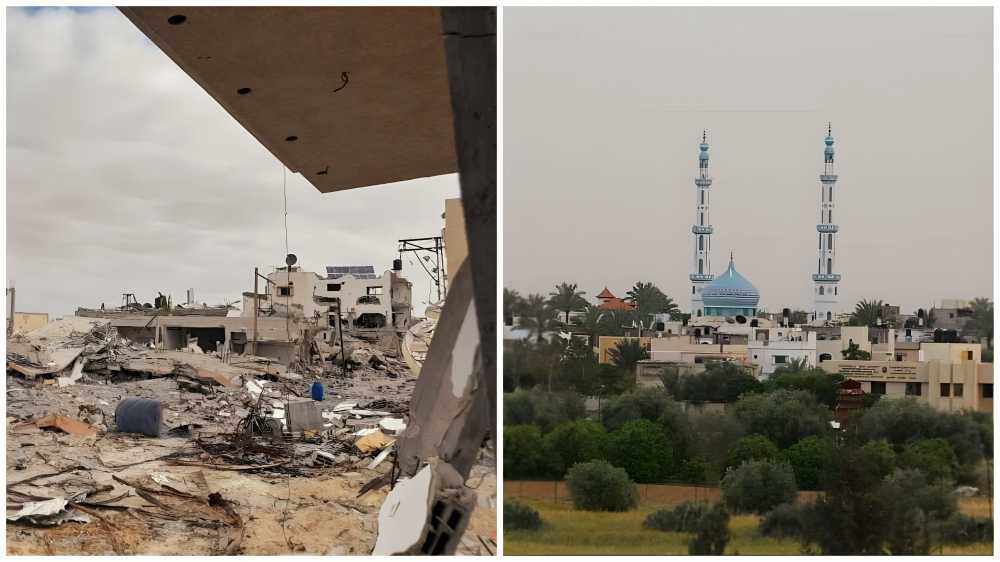 منطقة الفراحين شرق مدينة خان يونس جنوب قطاع غزة قبل وبعد العدوان 